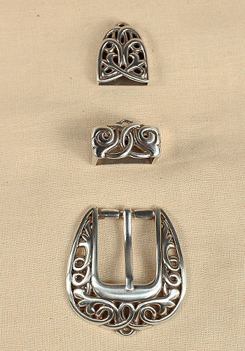Ensemble de boucle de ceinture en argent antique celtique