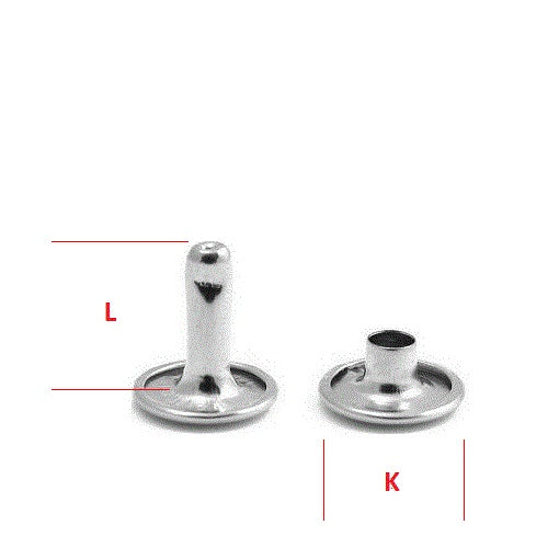 Rivet creux KØ11,0 x L12,0 mm en fer/nickel