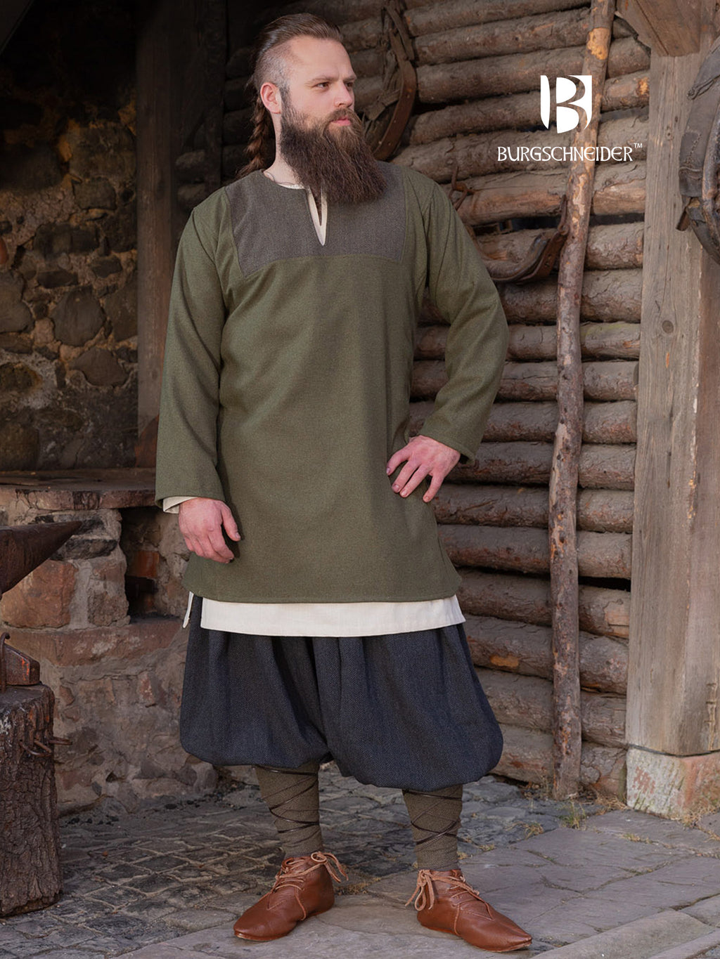 Viking Tunic / Rus Tunic “Szimon“ - Olive