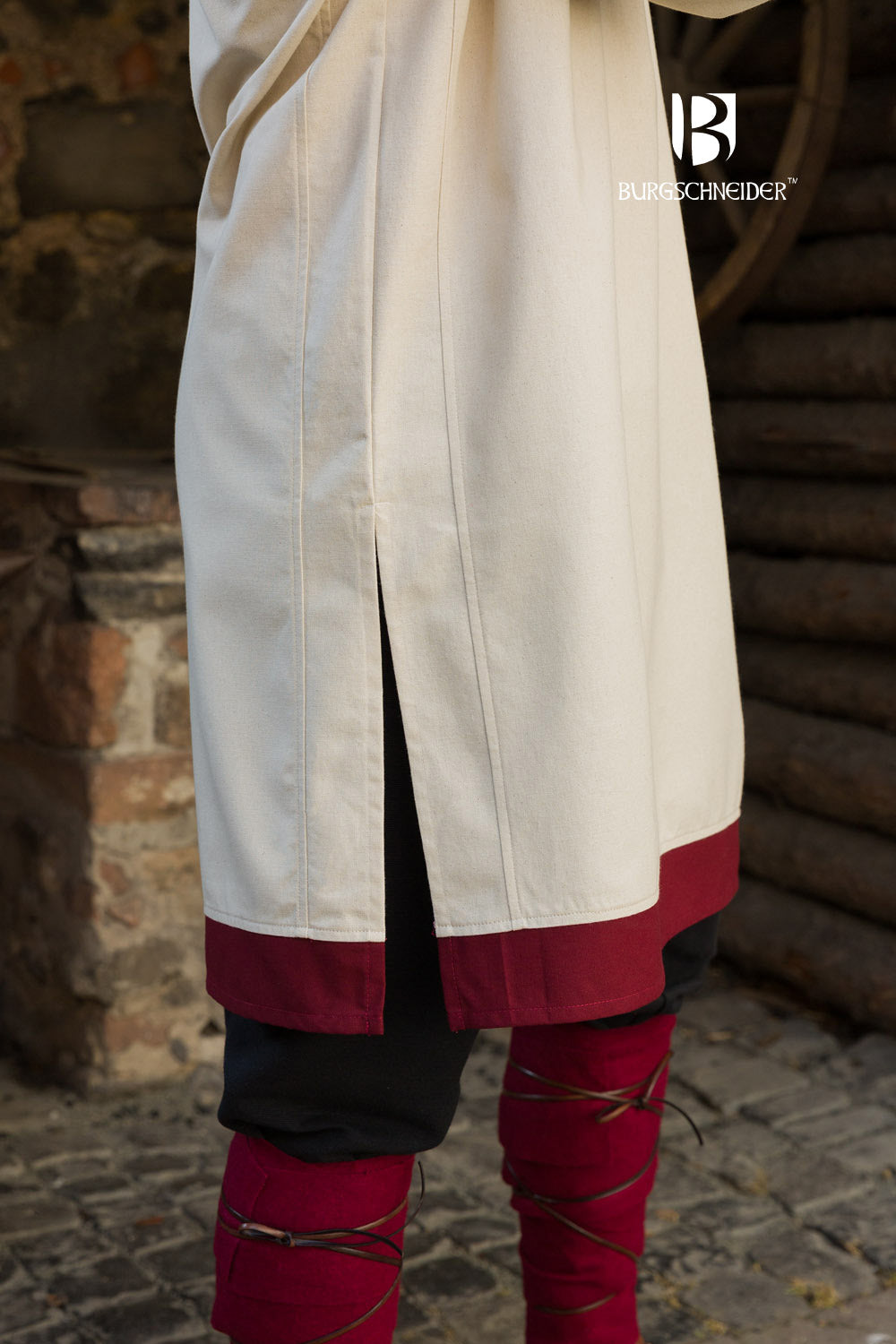 Viking Tunic / Rus Tunic “Tobiasz“ Natural/Bordeaux