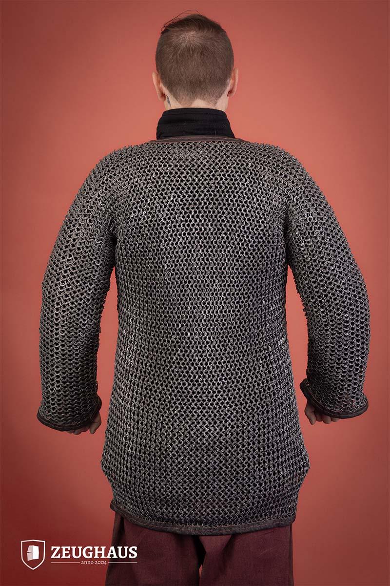 Kettenhemd Hauberk mit Frontschnallen Rundring vernietet 10mm Aluminium