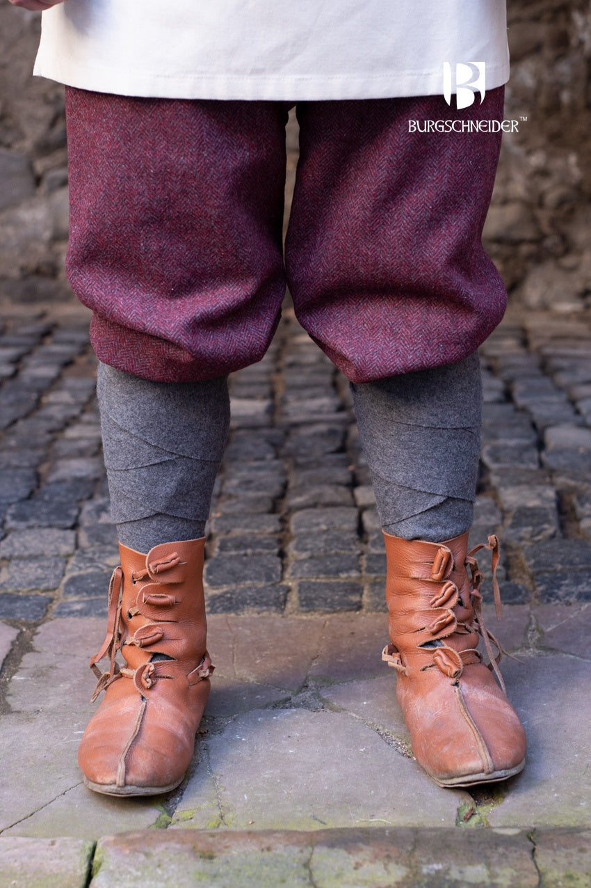 Rus Pants Ivar Herringbone Borgoña/Gris