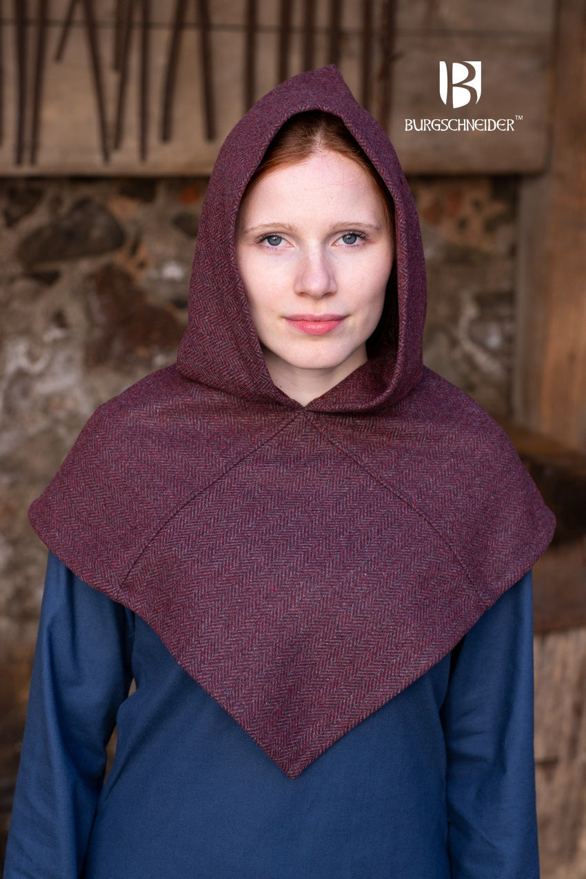 Capuchon Skjoldehamn en laine Bjorn - Bordeaux/Gris