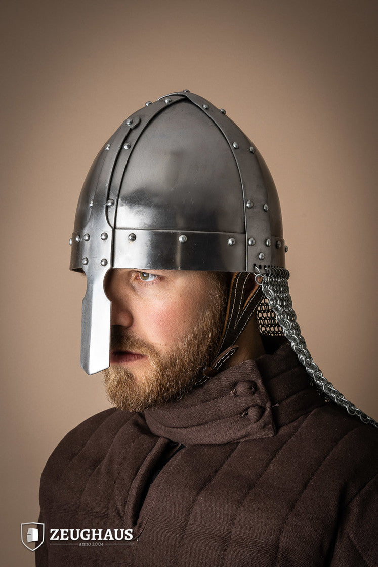 Casco nasal Spangenhelmet con Aventail de 1,6 mm pulido