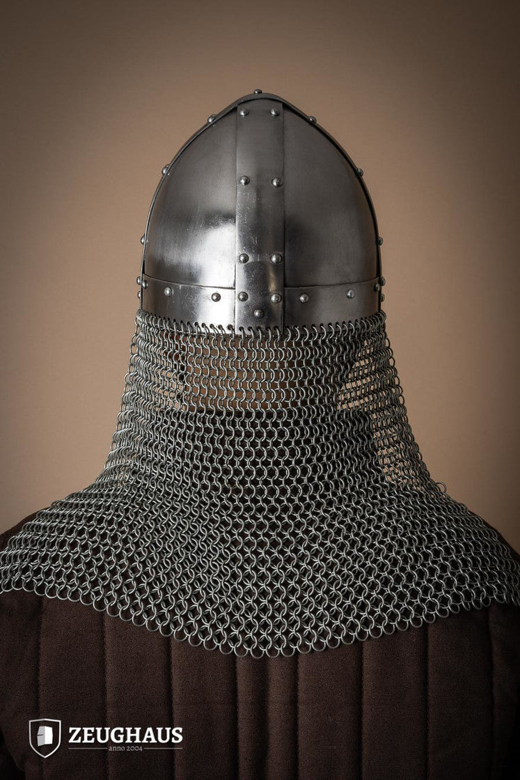 Casco nasal Spangenhelmet con Aventail de 1,6 mm pulido